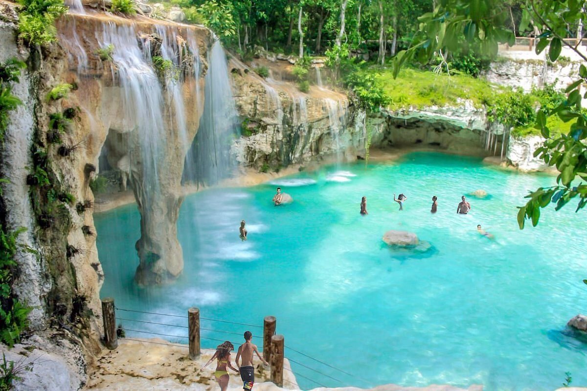 View of the stunning Hoyo Azul cenote at Scape Park